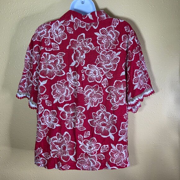 NWT Nautica Women's Crochet-Trim Button up Shirt, Style - Medium - Picture 2 of 5